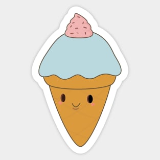 Kawaii cute ice cream cone t-shirt Sticker